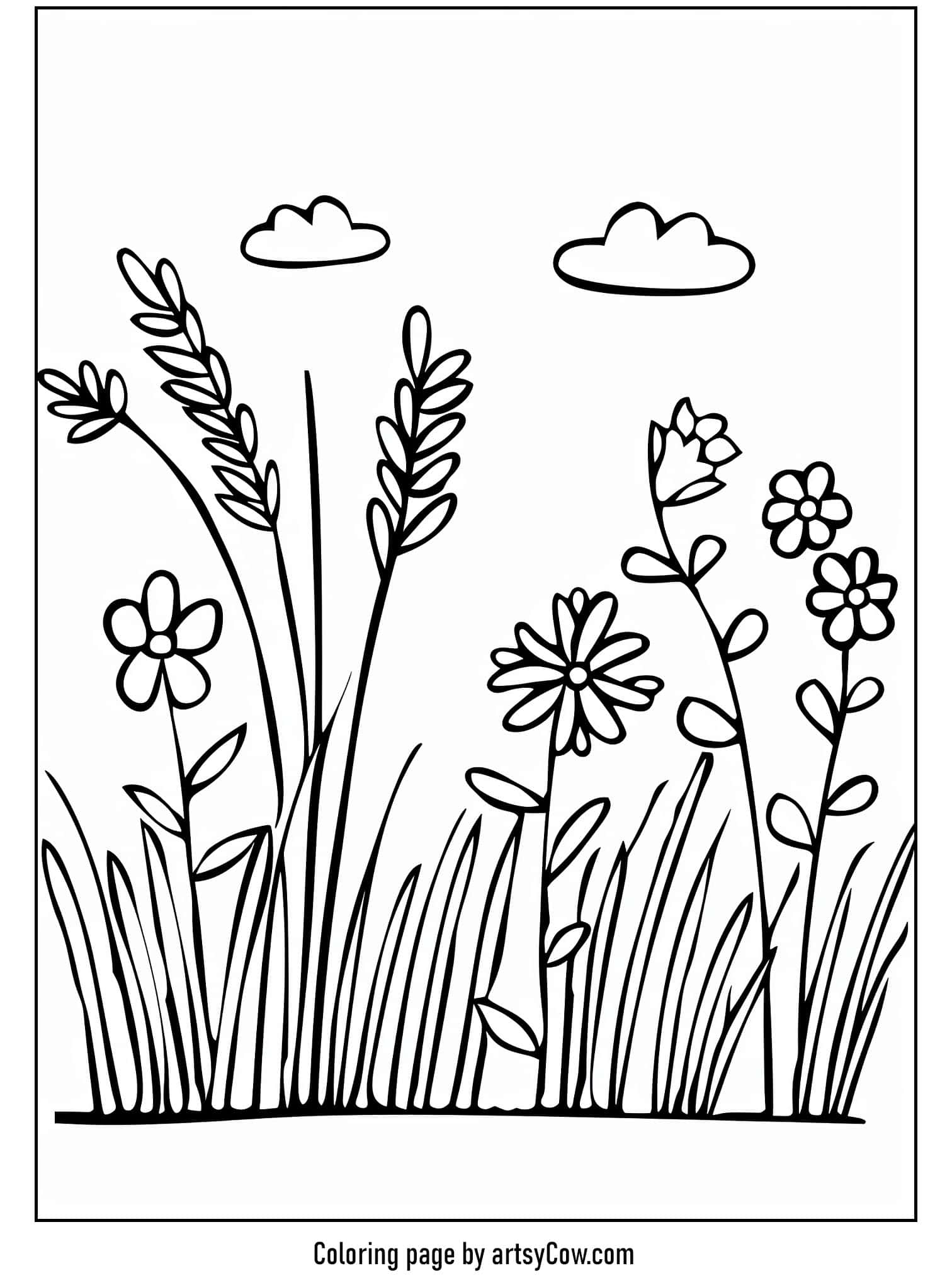 a simplistic and delightful scenery with various types of flowers